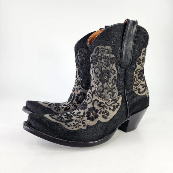 Old Gringo Shoes - Old Gringo womens black Calf Hair boot US 10 B western cowboy Short Embroidered